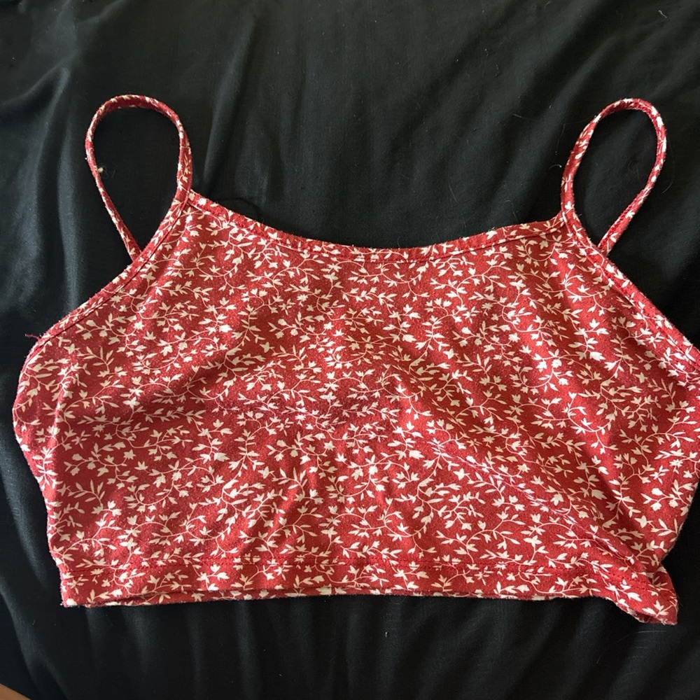 Red and white cami top